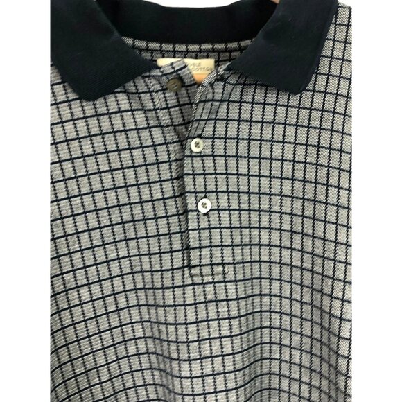 Crossings Mens Size XL Black & Brown Plaid Short Sleeve Polo Shirt - Picture 3 of 11